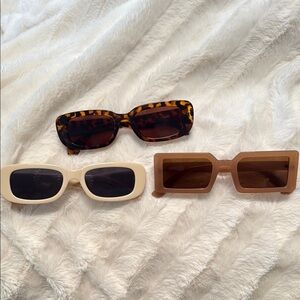 SHEIN Tortoise, Cream, and Brown Sunglasses Set